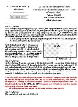 Đề thi tuyển sinh Lớp 10 THPT chuyên Nguyễn Trãi môn Vật lý - Năm học 2017-2018 - Sở GD & ĐT Hải Dương (Có đáp án)